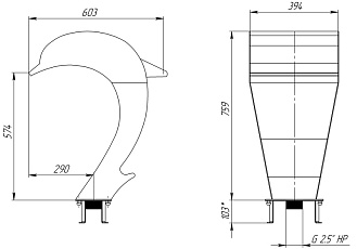0-Водопад "Дельфин Бэби", АС (AISI 316L)