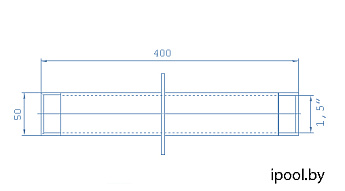 0-Стеновой проход 400мм, АТ int 1 1/2", плитка