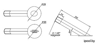 0-Форсунка «спокойная река» рассеивающая,L=300мм,АТ ext 1 1/2",плитка  0-Форсунка «спокойная река» рассеивающая,L=300мм,АТ ext 1 1/2",плитка