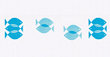Пленка-бордюр ПВХ (лайнер), NGB Fish blue, (ширина 21,5см)