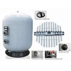 0-Фильтровальная емкость Emaux K1800 (101м3/ч,бок.подсоед.)