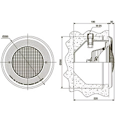 0-Светильник "PS" для бетонных бассейнов, нерж.,кабель