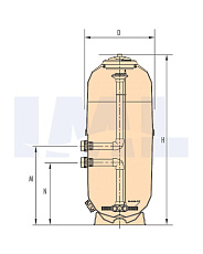 0-Фильтровальная емкость Lisboa HP D600,14м3/ч,с боков.подключ.