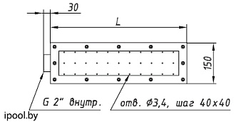 0-Плато аэромассажное  ПРЯМОУГОЛЬНОЕ 150х1000мм