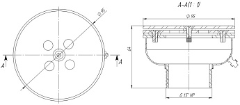 0-Форсунка донная комбинированная (AISI 316L), AC 0-Форсунка донная комбинированная (AISI 316L), AC