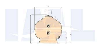 0-Фильтровальная емкость Teide D1050,43м3/ч,диаметр подключ 90мм