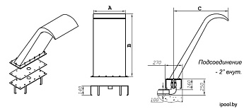 0-Водопад НИАГАРА-500мм AISA 304