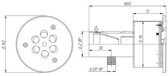 0-Гидромассажная форсунка 6х18, 45 м3/ч, АС