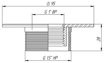 0-Адаптер универсальный 1"х1,5", плитка (AISI 316L), AC
