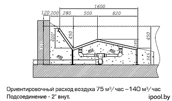 0-Лежак аэромассажный одинарный, плитка