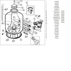 1-Фильтровальная емкость PowerLine D611 (81114), боков. подкл. 1-Фильтровальная емкость PowerLine D611 (81114), боков. подкл.