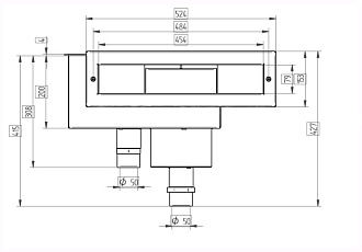 1-Плоский скиммер AllFit, 500 мм, нерж. сталь