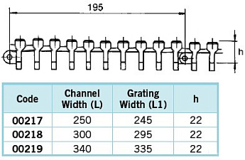 0-Элемент поперечной решетки 22x335 мм