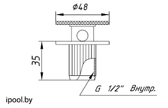 1-Форсунка регулирующая подачу воздуха, АТ D=25мм ext, плитка