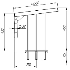 0-Стартовая тумба скиммерного бассейна h 400 мм прямая, АС
