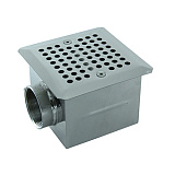 Донный слив 2" 150х150, плитка (int) (AISI 316L), АС