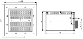0-Донный слив 2" ВР, 250х250 (AISI 316L), АС 0-Донный слив 2" ВР, 250х250 (AISI 316L), АС