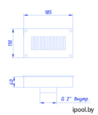 0-Дренаж переливного лотка, АТ int 2", плитка