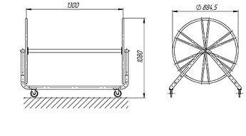 0-Сматыватель разделительных дорожек шириной 1,3м, АС