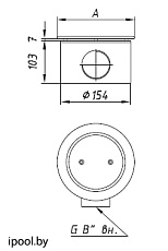 0-Донный слив антивихревой 180х180, АТ int 2", плитка