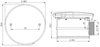 0-Донный слив Д 154 антивихревой (AISI 316L), АС