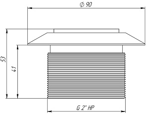 0-Форсунка стеновая "Люкс", плитка (AISI 316L), AC