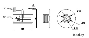 0-Форсунка гидромассажная с шариком 15м3/час,АТ int 1 1/2",пленка