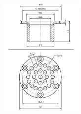0-Всасывающая форсунка AllFit переливного желоба, 92,5 мм