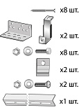 Монтажный комплект на базе крышных браслетов(<0°)для MVK 001(2 точки)