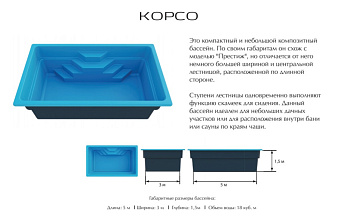 0-Композитный бассейн Корсо 5,00х3,00х1,5 0-Композитный бассейн Корсо 5,00х3,00х1,5