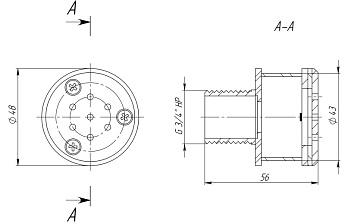 0-Барботажная форсунка, АС ext 3/4" пленка