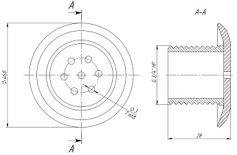0-Барботажная форсунка, АС ext 3/4" плитка