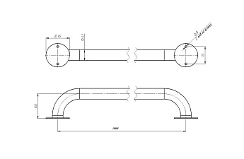 0-Поручень вдоль борта 2 м, плитка, АС
