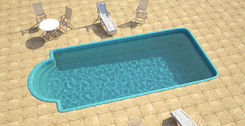 3-Композитный бассейн Элегант Ecoline 7,2х3,2х1,7