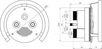 0-Противоток (закладная+панель лицевая) 75 м³/час с пневмокнопкой