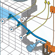Гидромассаж UWE Jet Libra 4 (комплект закладных, пластик)