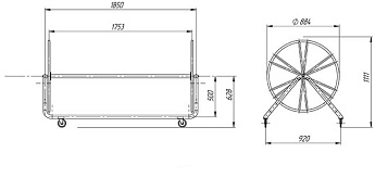 0-Сматыватель разделительных дорожек шириной 1,8м, АС