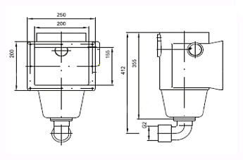 0-Скиммер под плитку AllFit, 1 выход, бронза