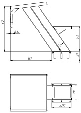 0-Стартовая тумба для переливного бассейна h 700 мм, АС