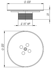 0-Форсунка донная комбинированная, плитка (AISI 316L), AC