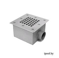 Донный слив квадратный, 165х165 мм, АТ int 1 1/2", пленка