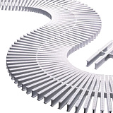 Переливная решетка гибкая прямая (1 модуль) 22x195 мм