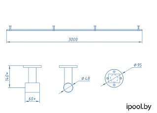 0-Прямой поручень сборный - 1 м/п, АТ пленка