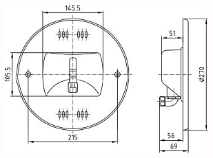 0-Подводный прожектор Vitalight галогенный,200Вт,30В,270мм,бронза