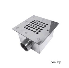 Донный слив квадратный, 165х165 мм, АТ int 1 1/2", плитка