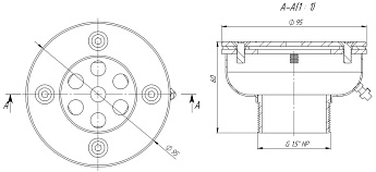0-Форсунка донная прямоточная (AISI 316L), AC